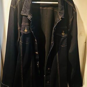 Dark Blue Jean Jacket by Woman Within New Size 24W